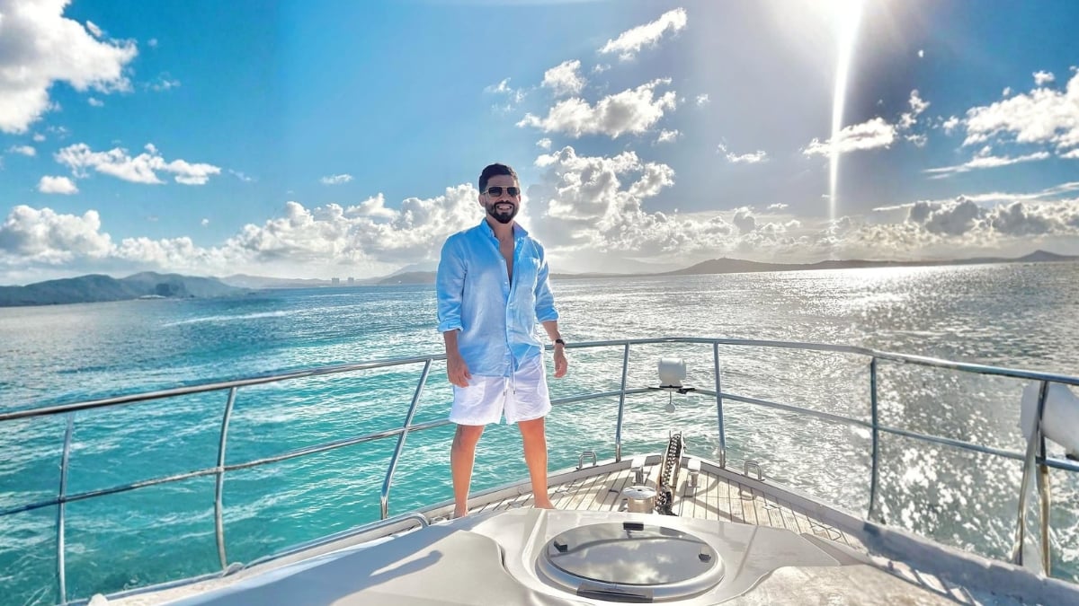 Christian Alexander Delgado on yacht in Caribbean